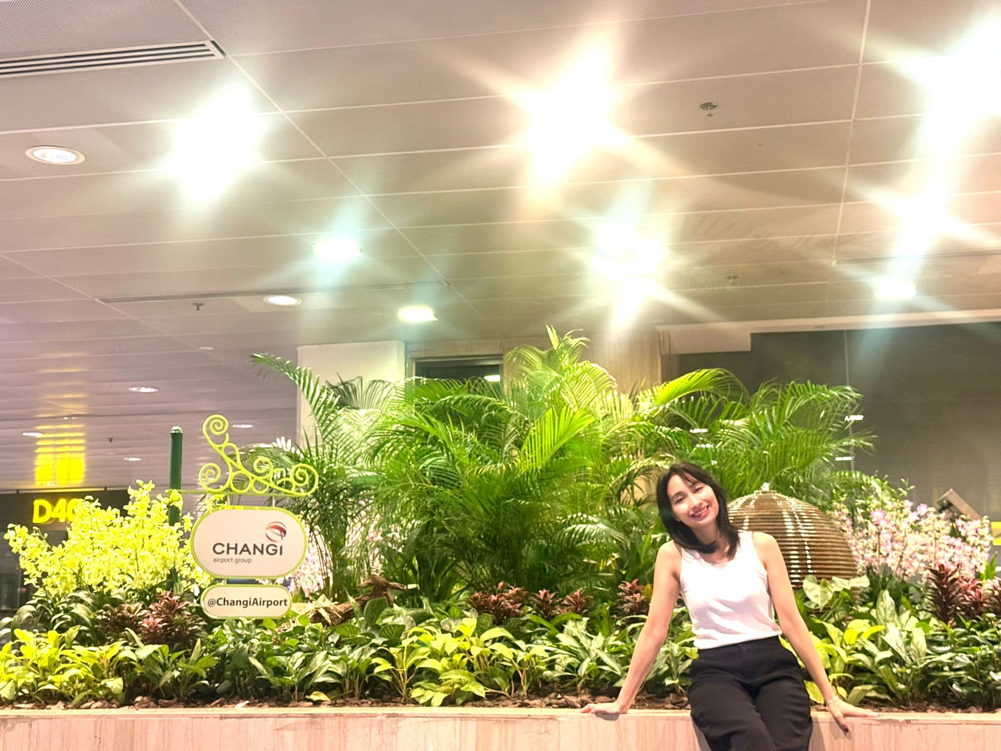 Teacher Changchang travelling, photographed at an airport